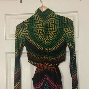 AFRM Multicolor Geometric Midi Dress